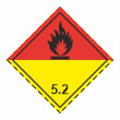 Знак перевозки опасных грузов «Класс 5.2. Органические пероксиды» (С/О пленка ламинир., 250х250 мм)